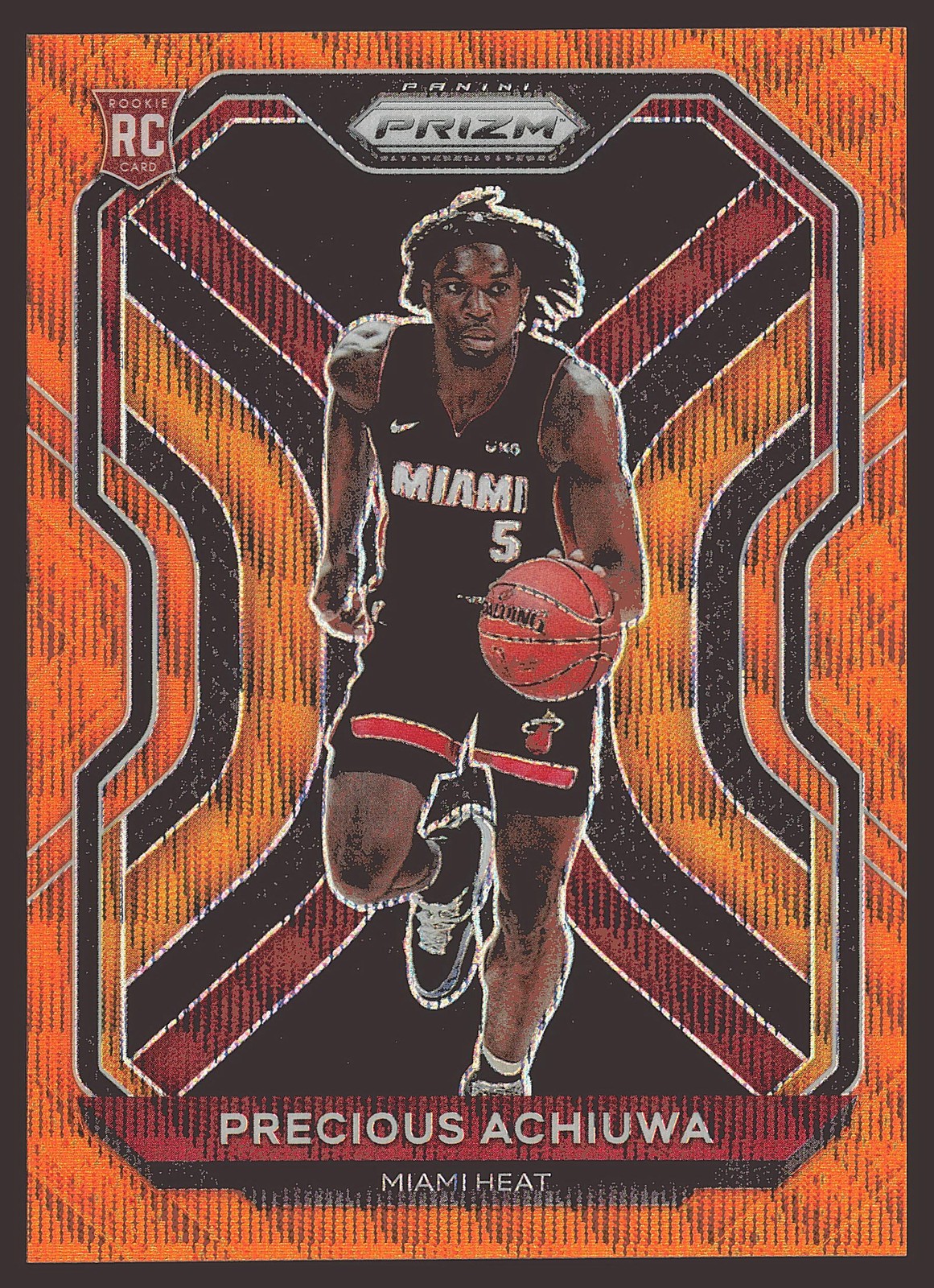 2020-21 Panini Prizm #294 Precious Achiuwa Orange Wave Prizms #/60 SN,RC
