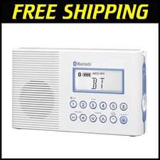 Compact H202 Waterproof Shower Radio with Bluetooth  Emergency Alerts
