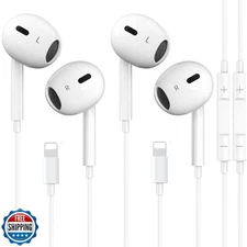 2 Packs-for iPhone Headphones Wired Earbuds/Earphones Nosie Reduction Built-i