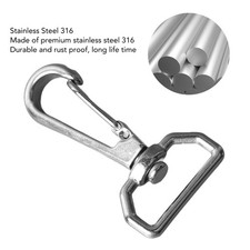 6pcs Webbing Belt Spring Hooks 316 Stainless Steel Universal D Ring Snap Hoo LW