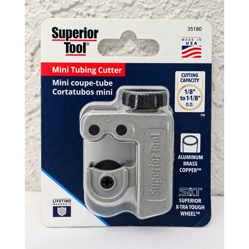 Superior Tool 35180 Mini Tubing Cutter 1/8-1-1/8 OD Copper Brass Aluminum