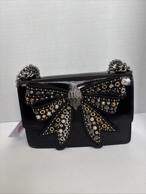 Kurt Geiger LondonShoreditch Leather Small Studded Bow Crossbody Bag Black Multi