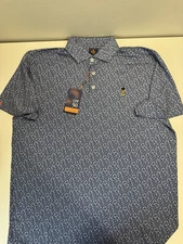 Donald Ross Gavin Baseball Print Polo - Sport Fit Large NWT