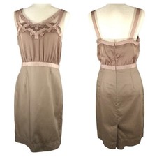 LOFT Taupe Satin and Chintz Party Dress NWT 8 Coquette Glam Fairycore
