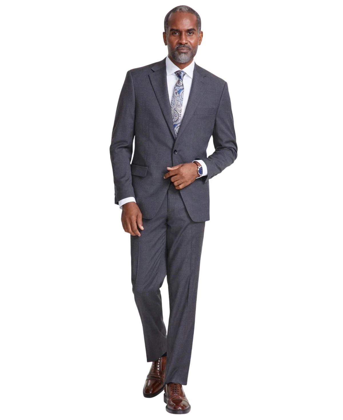 Tallia Mens Classic fit Suit Jacket Blazer 40 R Grey Solid