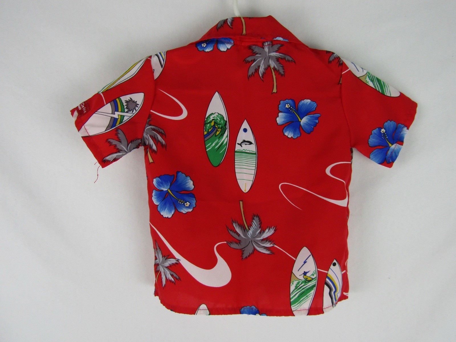 Toddler Rodeo Drive Button Up Shirt-Hawaiian Style-Red-Size 2T-USA Made-EUC