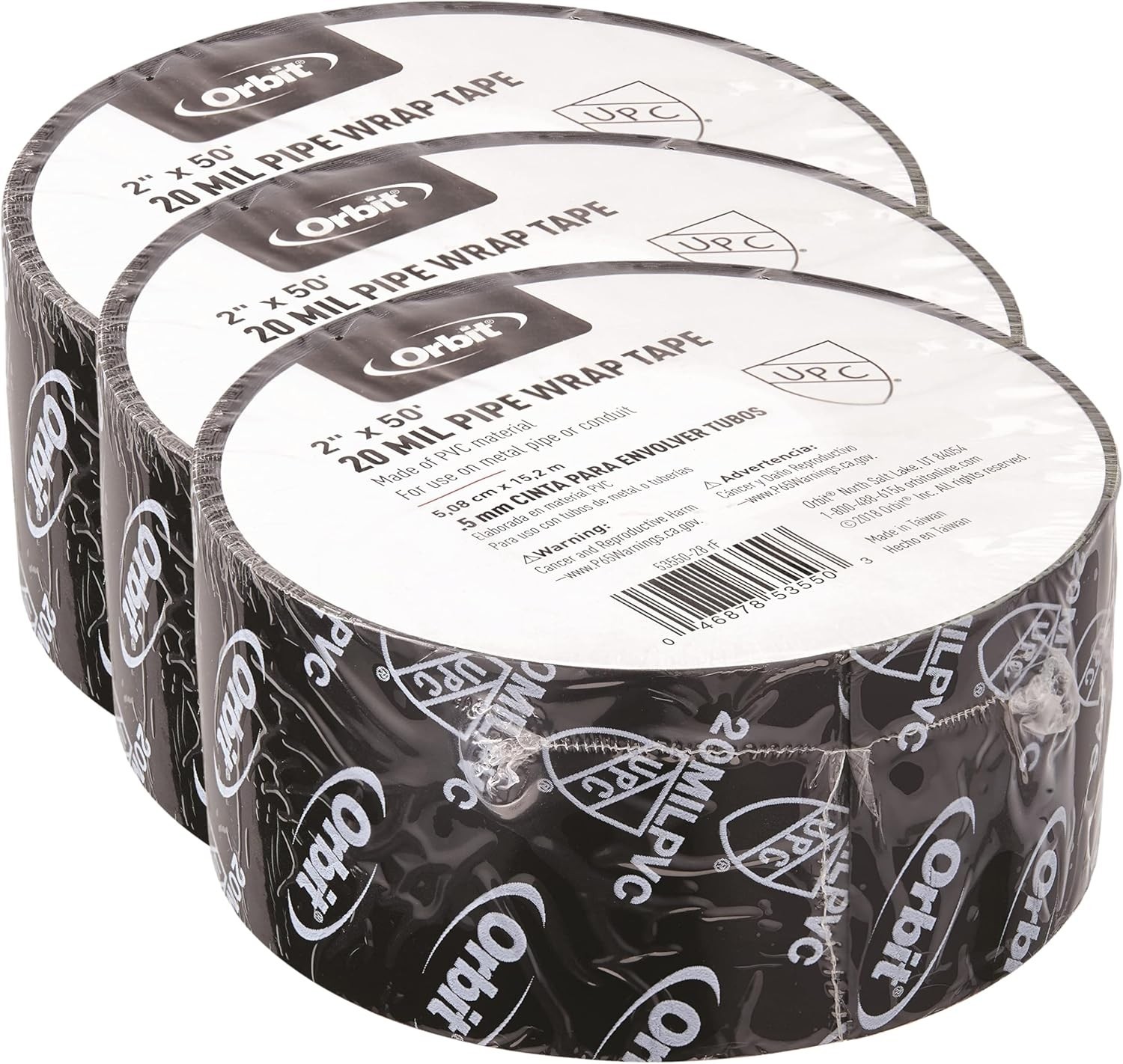 Orbit Sprinkler System 2-Inch X 50-Foot 20 Mil Pipe Wrap Tape 53550 (Pack of 3)