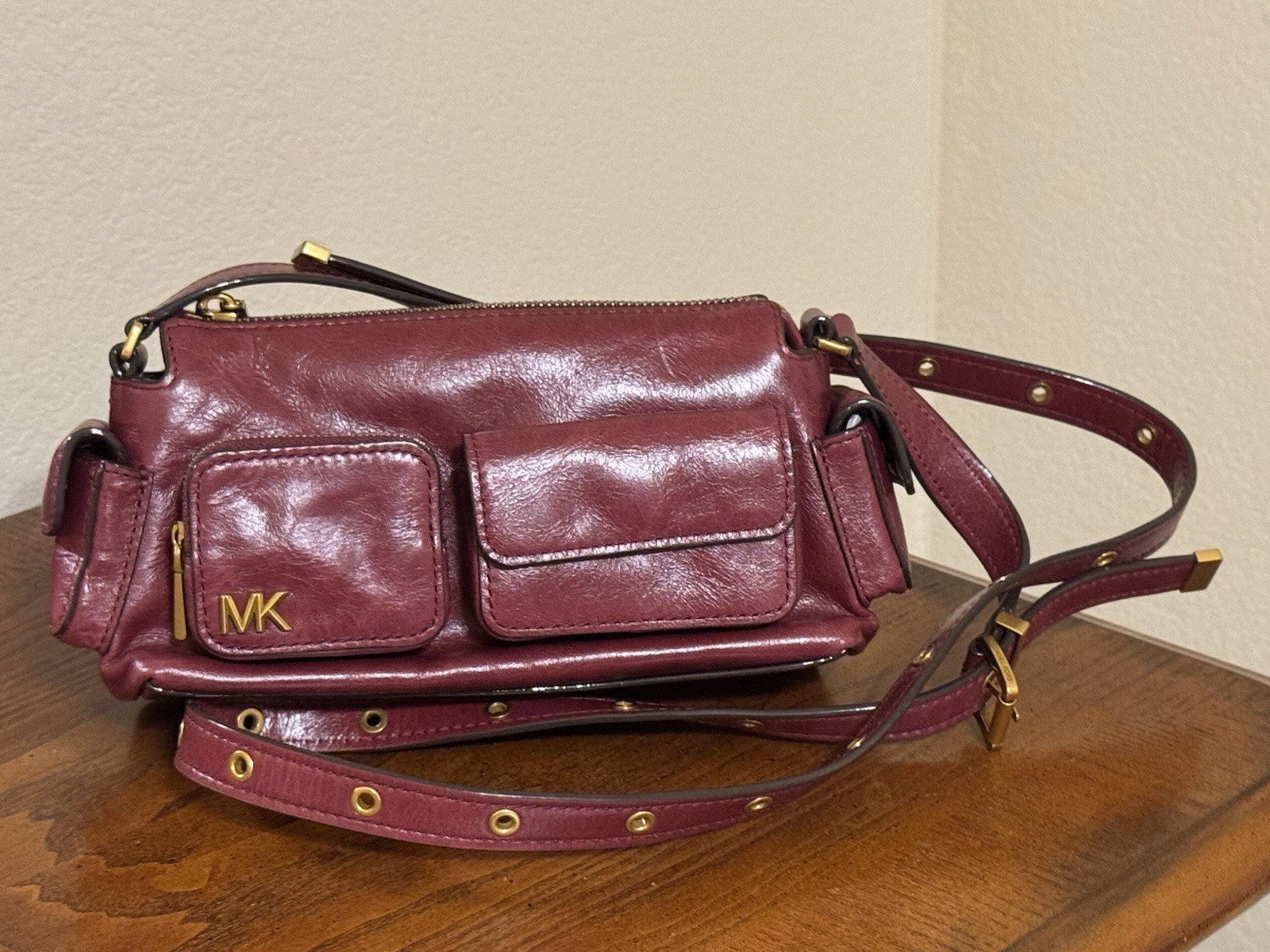 Michael Kors Leather Dakota Small Mulberry Purse Used Good Condition