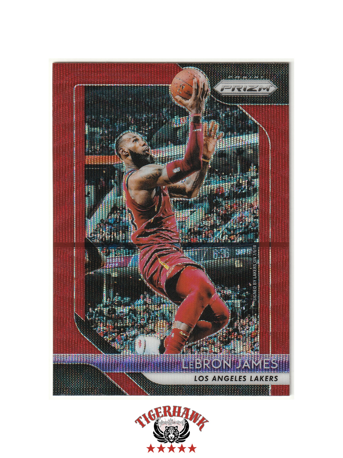 2018-19 Panini Prizm LeBRON JAMES #6 Ruby Wave Prizm