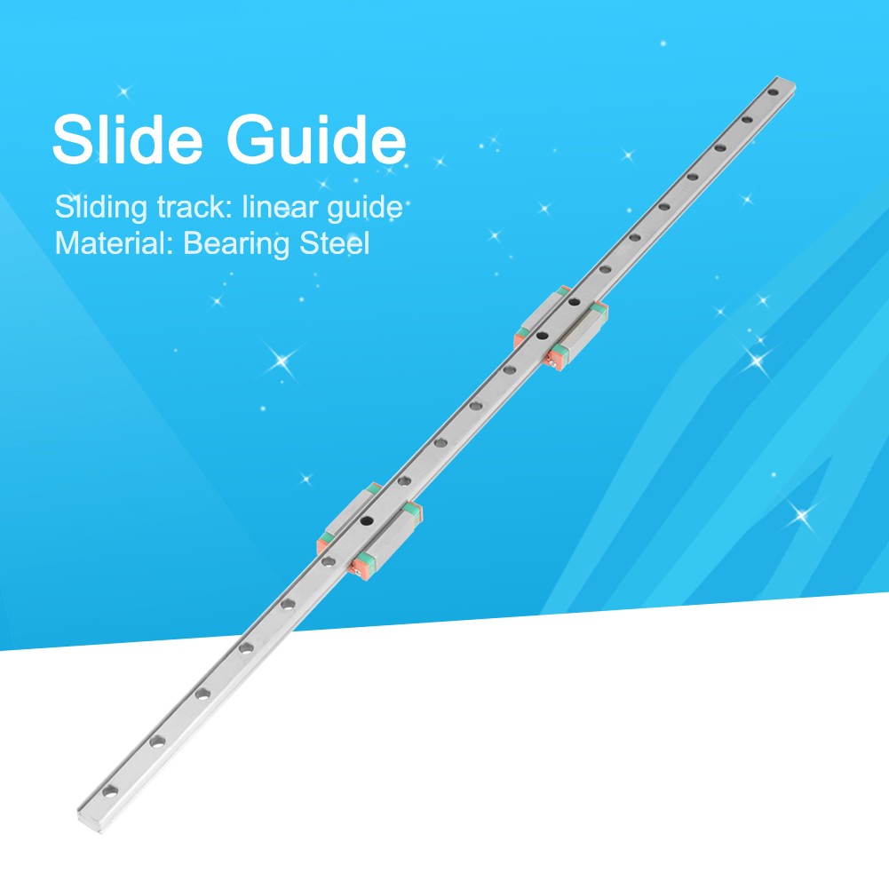 1pc 400mm LML9B Miniature Linear Rail Guide Rail 9mm Width 2pcs Slide Blocks