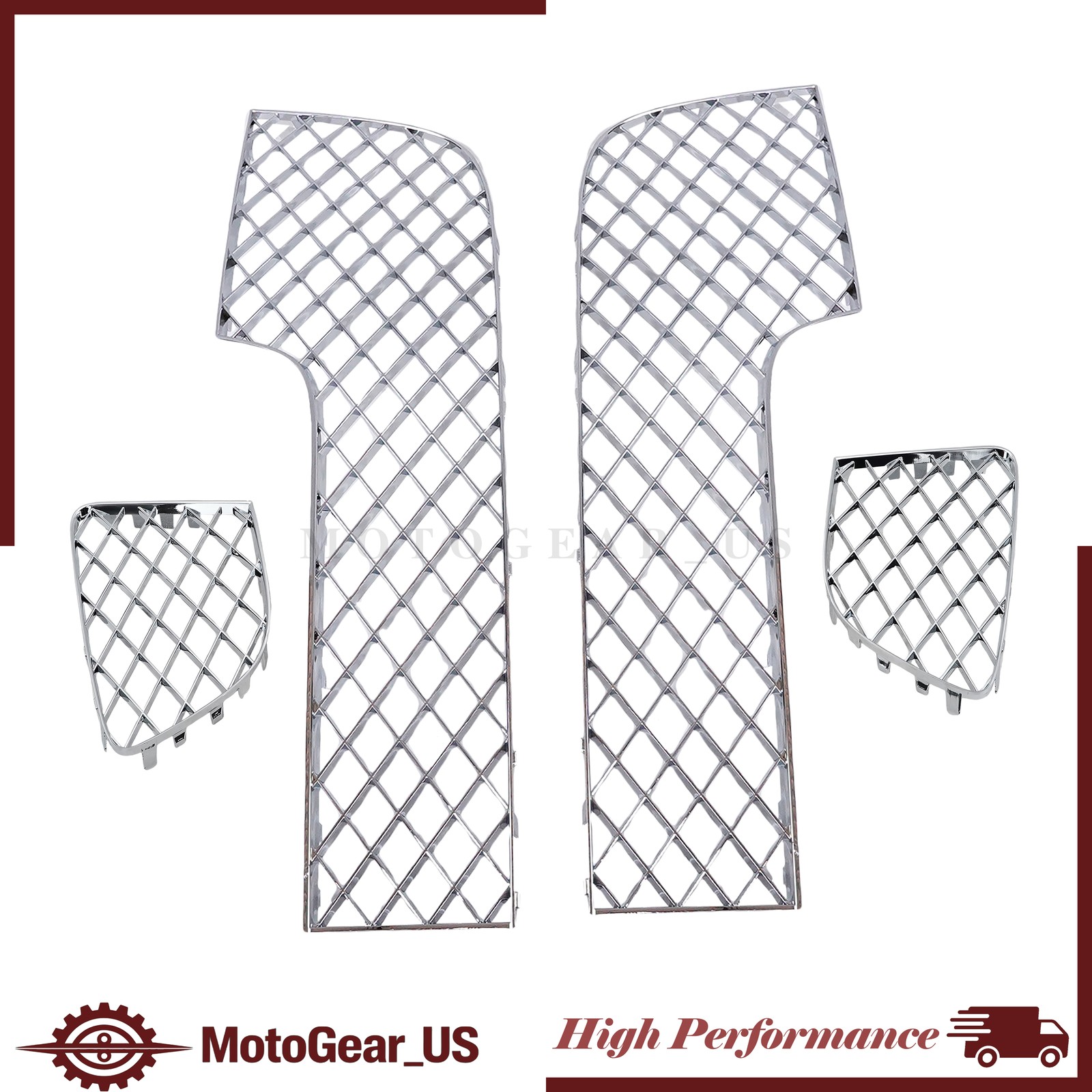 For 12-15 Bentley Continental GT GTC Bumper Lower Mesh Grille Chrome US
