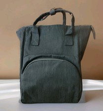 Gray Nylon Insulated Diaper Bag Travel Backpack W/Adjust Straps Pockets NEW