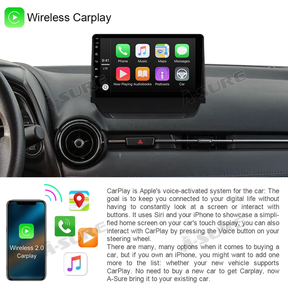 For 2017-2018 Toyota Yaris iA Apple Carplay Car Radio Android 13 Navi GPS Player - Image 4 of 4