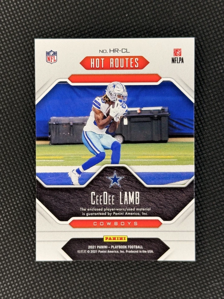 • 2021 Panini Playbook - Hot Routes CeeDee Lamb /99 #HR-CL  - Image 2 of 3