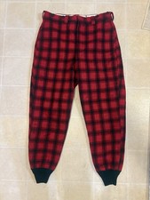 Mens 60s VTG Woolrich Wool Tartan Plaid Quilt Lined Pants Size 36x30 Hunting