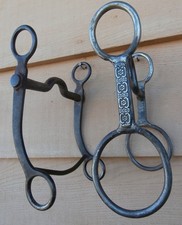 2 Old Iron Horse Curb Bits 1 Globe Style 1 Low Port Curb