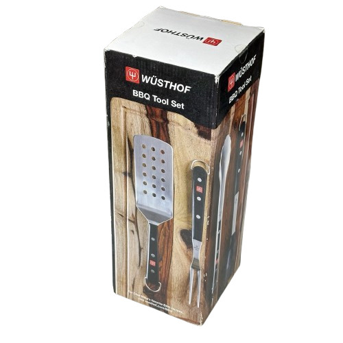 NEW & SEALED! Wusthof WÜSTHOF BBQ Tool Set (Turner + Fork + Brush & Tongs) NIB!