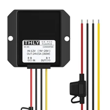 12V to 24V DC Step Up Converter 15A 360W Waterproof for Golf Cart Boat Motor