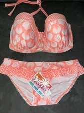    Ladies Orange Shell Print Floozie Frost French Bikini Size 8 Bottoms 32F Top