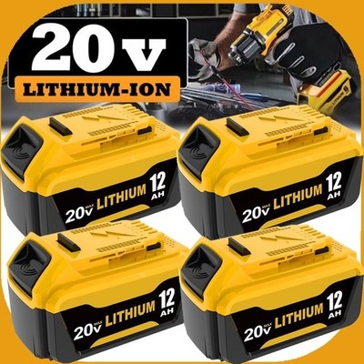 4Pack 12.0AH For DeWalt 20V 20 Volt Max XR Lithium Ion Battery DCB206-2 DCB205-2