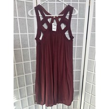 Y2k Charlotte Russe Burgundy Boho Mini Dress Medium Lined Festival Western