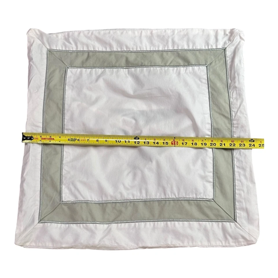 Par de fundas Fieldcrest Luxury Euro 26x26 Supima algodón blanco verde salvia Foto 2 de 4