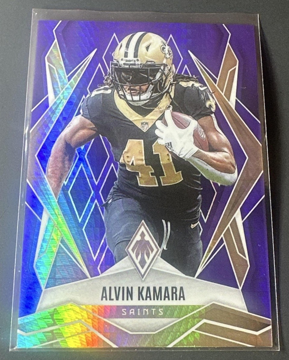 2025 Panini Phoenix Alvin Kamara #22 Purple Hyper Prizm 163/249 Saints
