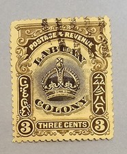 Labuan 1902-1903 Crown 3 Cents Stamp 3c