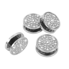 Bling Car Hooks 4pcs Circle Shape Cute Dashboard Hooks for Keys, White
