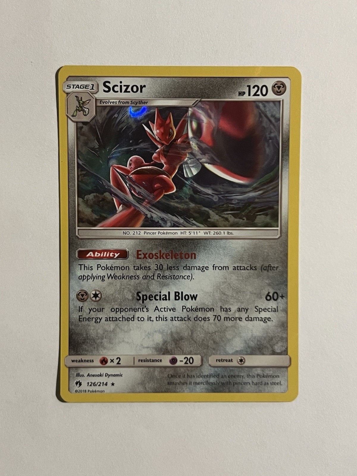Scizor 126/214 Sm-Lost Thunder Holo NM