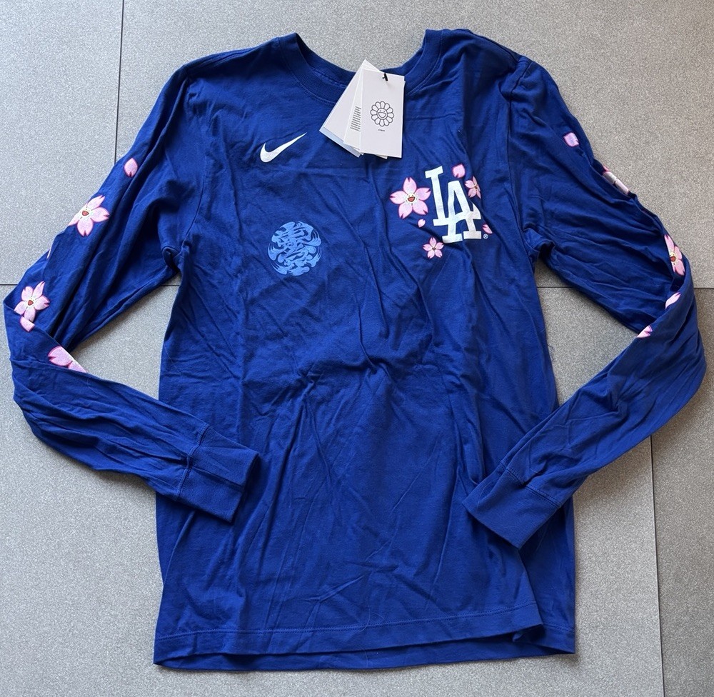 【Nike x dodgers 】ロングTee Men's Los Angeles Dodgers Nike Heather Charcoal 2-Hit Legend