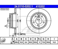 2 St. Bremsscheibe Ate 24.0110-0202.1 FüR Bmw 3Er 3Er Coupe