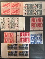 US Airmail Lot Plate Block - 18 Blocks