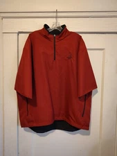 Pinehurst Club Zero Restriction 1/4 Zip Short Sleeve Rain Pullover XL Red EUC