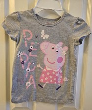 Camiseta Peppa Pig Niñas Talla 5T, Gris Claro, Rosa Peppa Pig