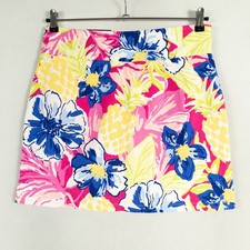 Rafaella Skort Skirt Womens Sz Medium Multicolor Floral Cosmo Pink Pull On New