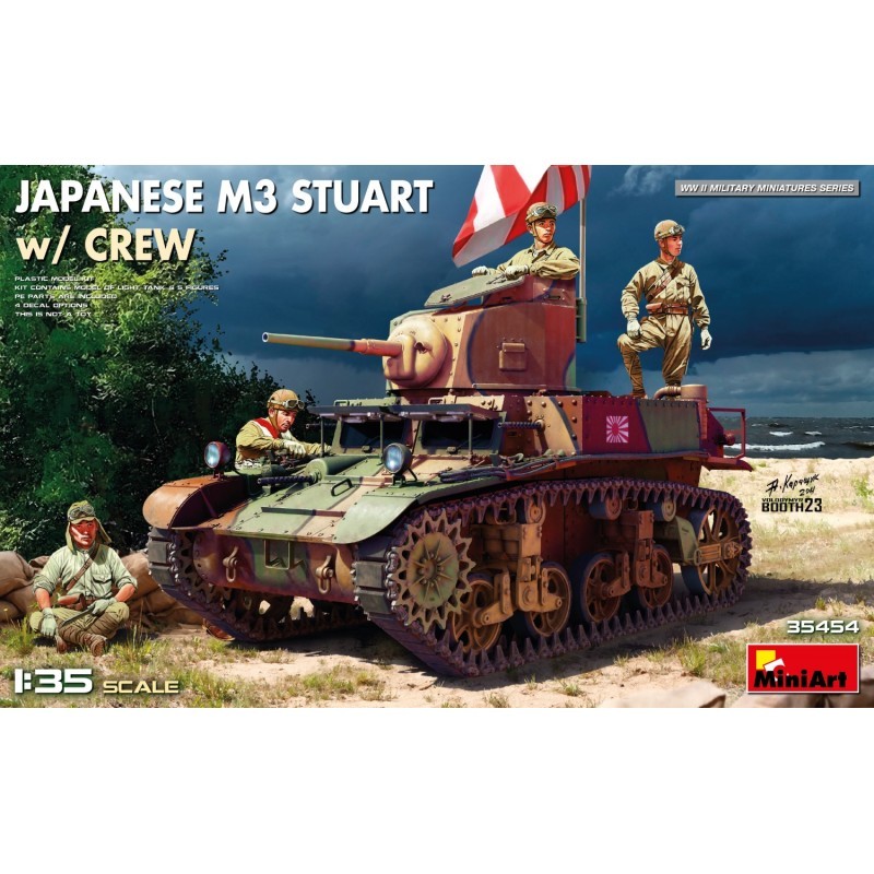 Maquette char japonais M3 Stuart Miniart 35454 avec figurines echelle 1/35
