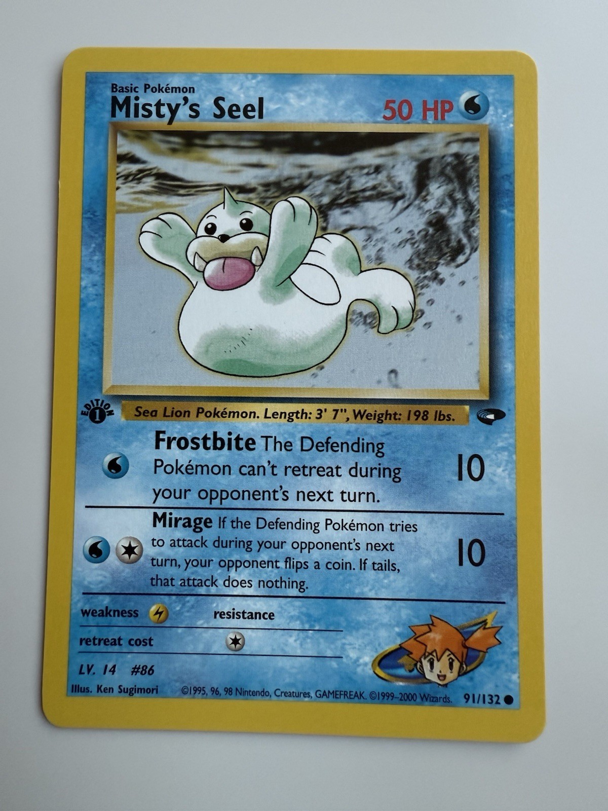 Pokemon Card 1st Edition Misty’s Seel 91/132 - Gym Challenge - Near Mint NM