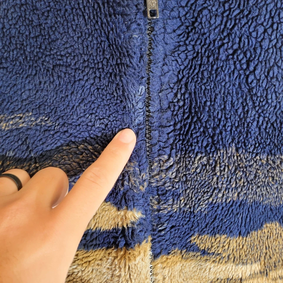 Chaqueta polar vintage negra montaña cremallera completa para mujer 2X XXL Wolves Moose Y2K Foto 2 de 4