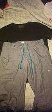 FIGS Technical Collection Unisex Scrub Set L Black/Gray Twill