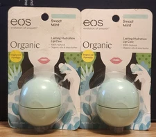 2pk EOS Evolution Of Smooth ORGANIC SWEET MINT Lip Balm 0.25 oz Shea Butter
