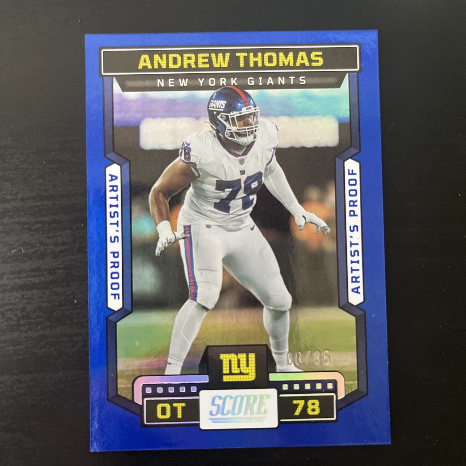 Andrew Thomas 2023 Panini Score /35 #236 NY Giants Blue