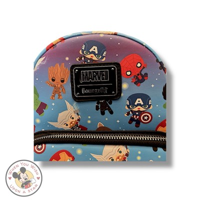 Disneyland Loungefly Chibi Faux Leather Backpack Avengers  display picture 3