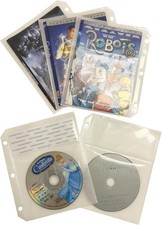 CD DVD Half Sheet Storage Sleeves 3 Ring Binders Filing Sleeve Booklet Pages