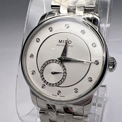 Mido 35mm Steel Automatic Diamond Accented Ladies Watch M007228 Box Papers NEW