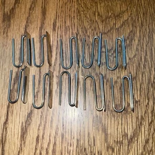 Set of (10) Pottery Barn Drapery curtain Hooks 1.5 Inch Silver Metal Slide Pins