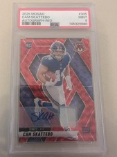 2025 Mosaic Autograph Red Cam Skattebo #305 /199 PSA 9 RC