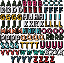 Iron On Letters  Patches - 104 Pieces, 1.4 x 1 in, Multicolor Embroidered - Let
