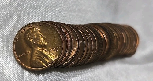 1940 D LINCOLN WHEAT PENNY PARTIAL ROLL GEM BU RED - R&B AVERAGE (29 PCS)