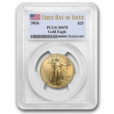 2026 1/2 oz American Gold Eagle MS-70 PCGS (First Day of Issue) 4239.24 per troy oz